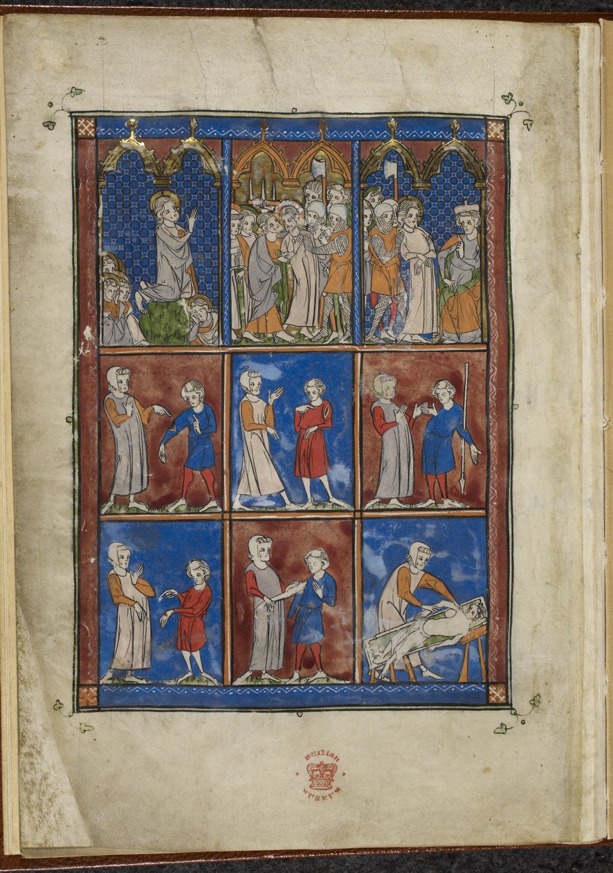 Neun Miniaturen mit biblischen und medizinischen Szenen, Chirurgia von French School