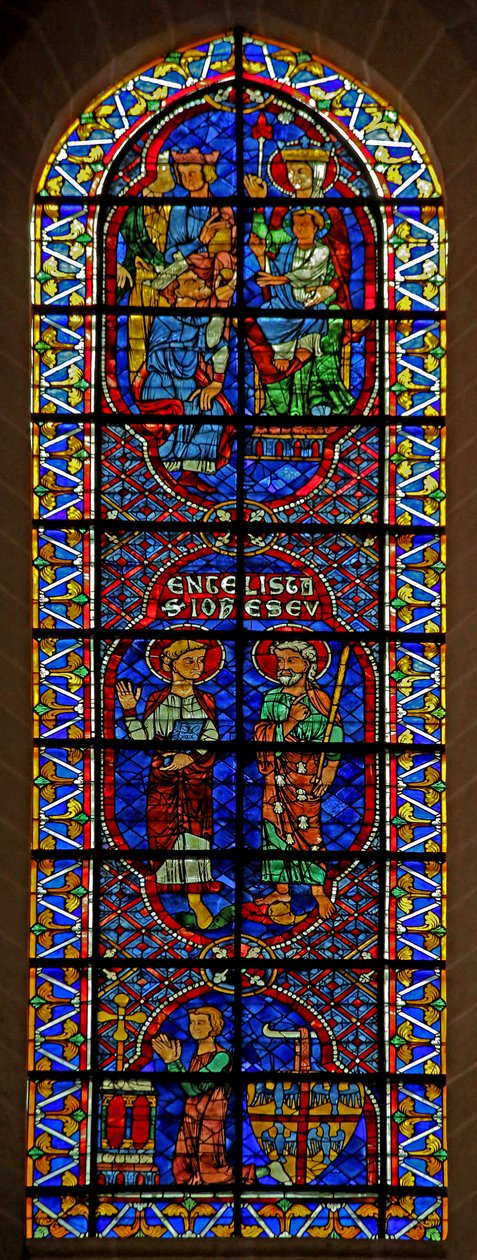 Die Heiligen Johannes und Jakobus; Anbetung der Könige; Stifter: Bouchard de Marly von French School