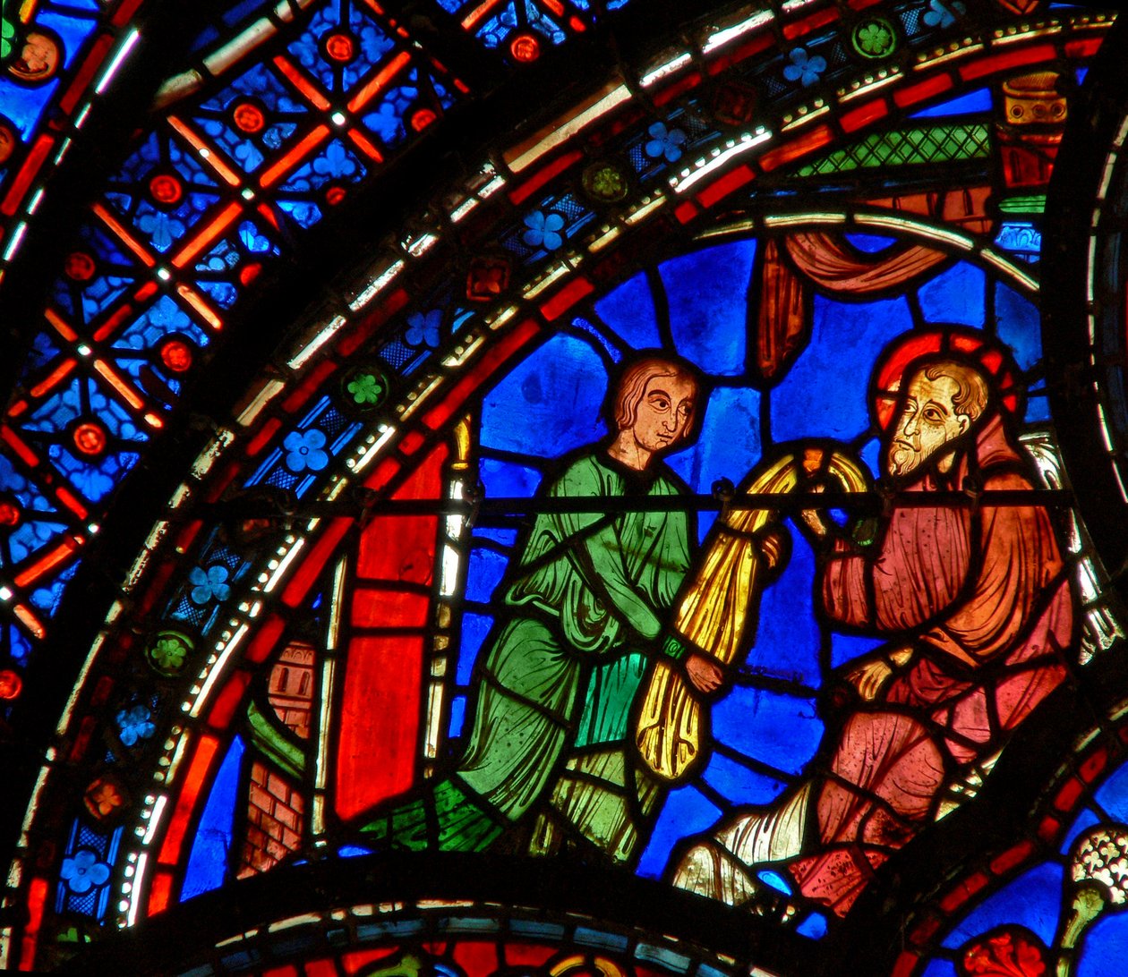 St. Antonius: gibt seinen Mantel einem Jünger von French School