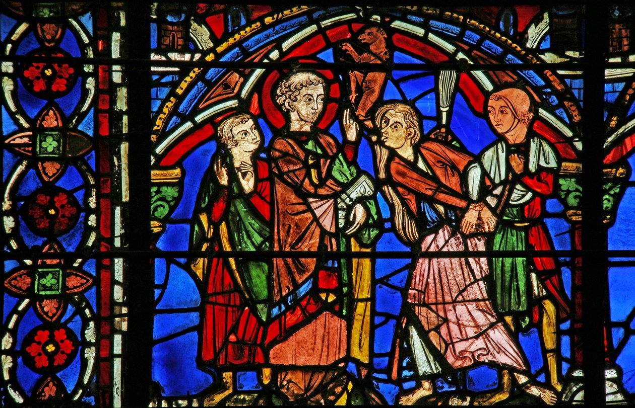 St. Cheron Fenster: Heilt eine besessene Person von French School