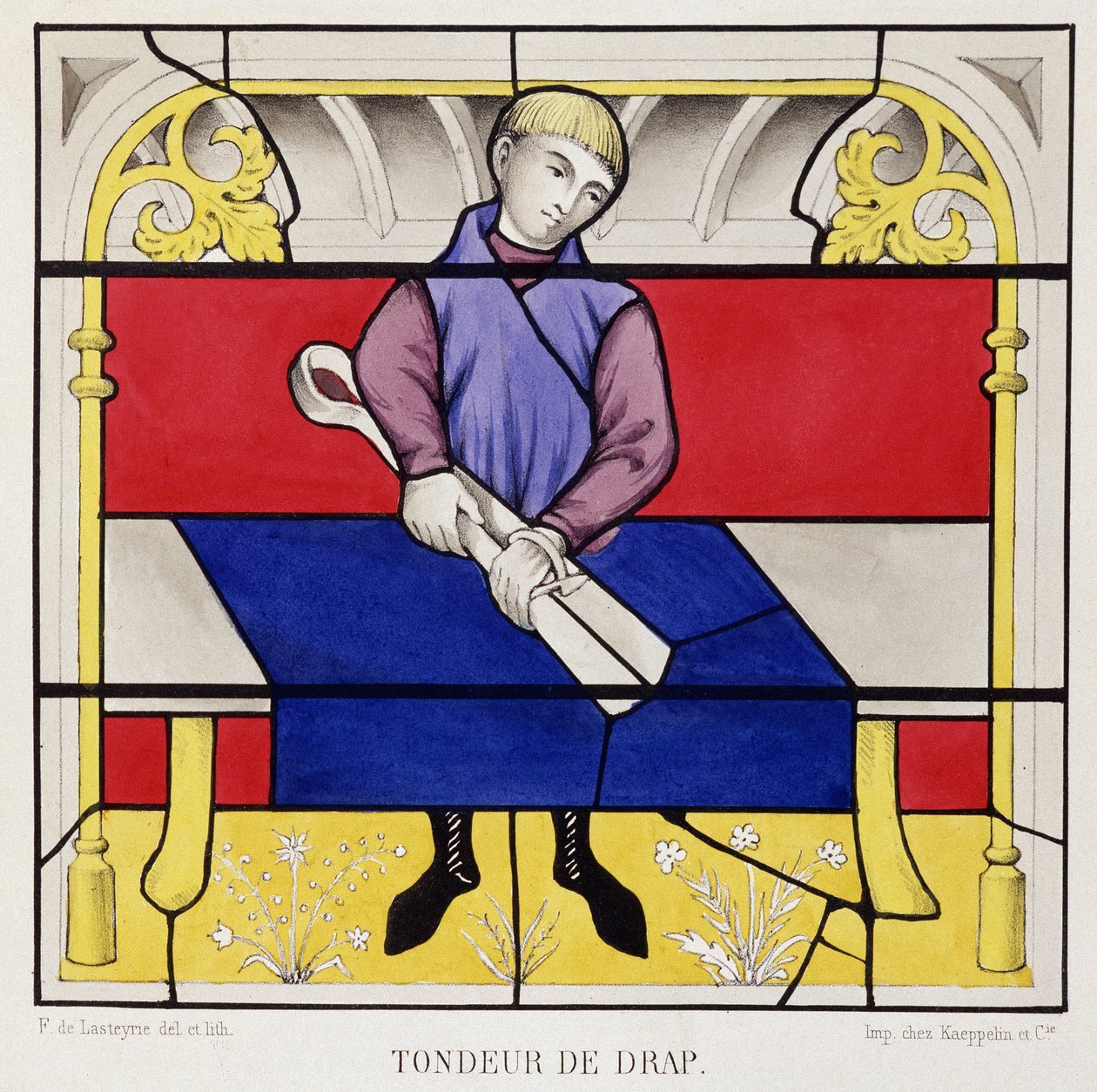 Buntglasfenster mit einem Blatt Papier, Kirche Unserer Lieben Frau von Semur von French School