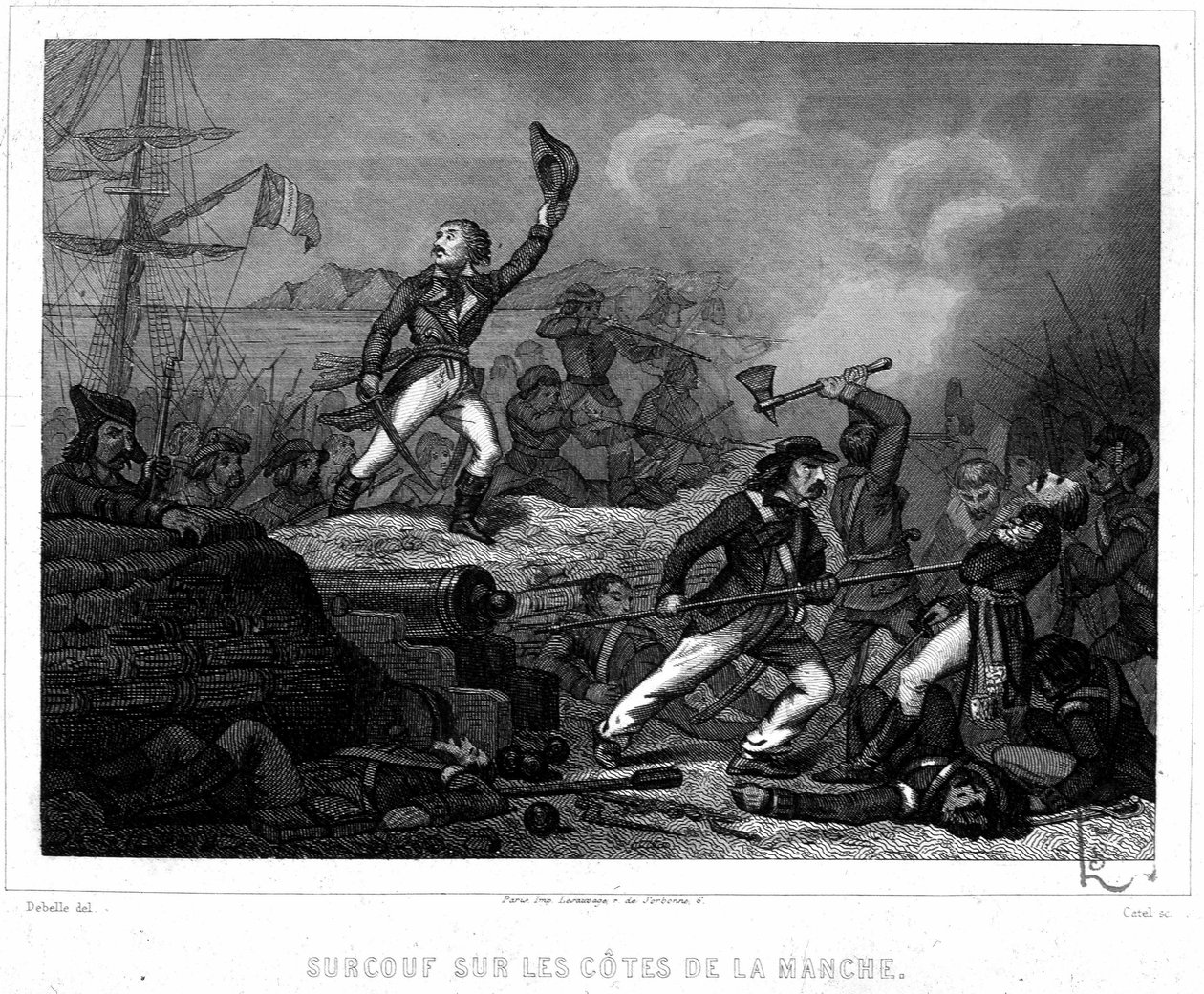 Surcouf an den Küsten des Ärmelkanals - in „Histoire des Pirates et Corsaires de l