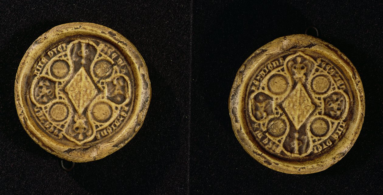 Das Wappensiegel von Jeanne de Penthievre, Herzogin der Bretagne und Gräfin von Goello, 1369 von French School