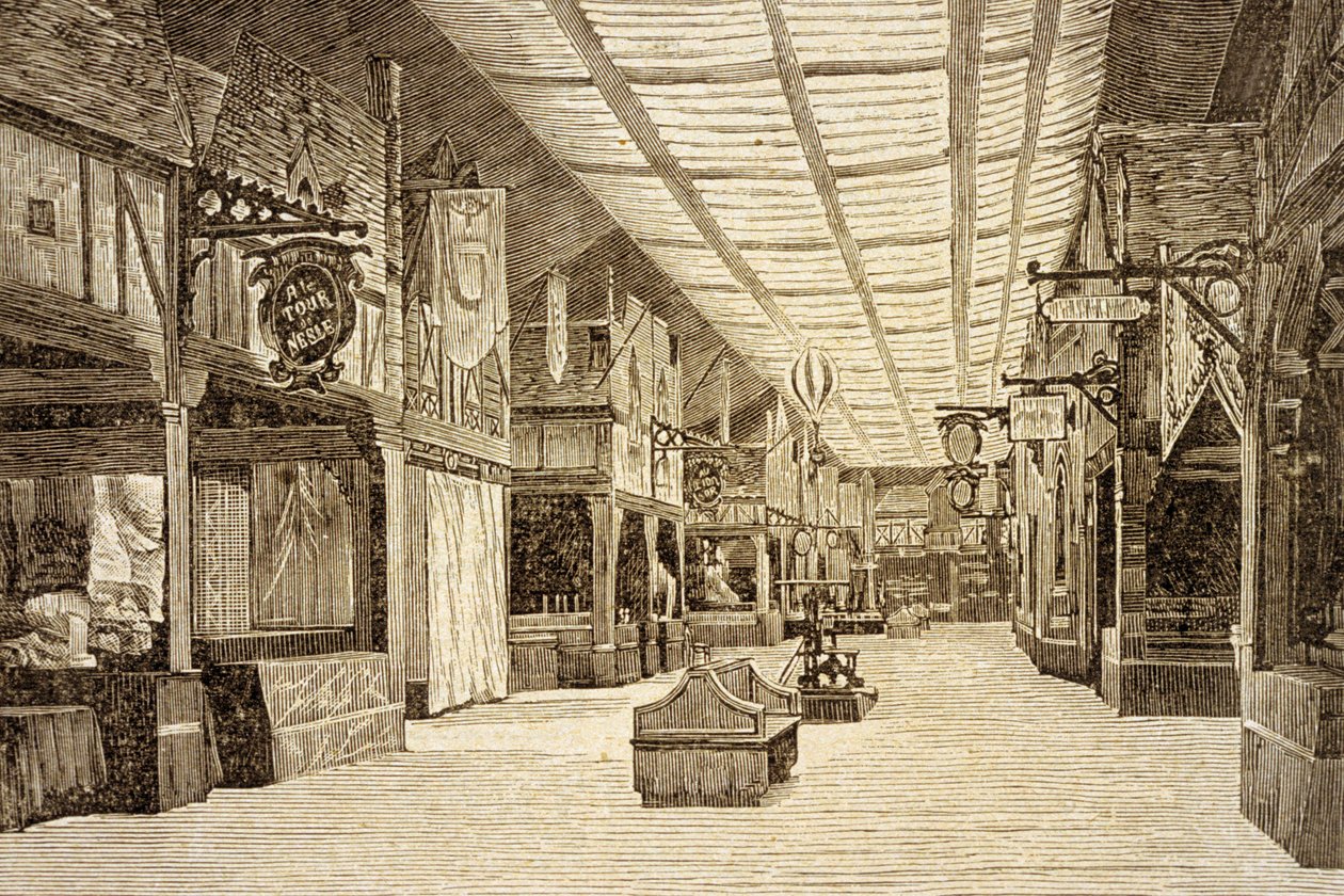 Der Bazar de la Charité in Paris vor dem Brand am 4. Mai 1897 von French School