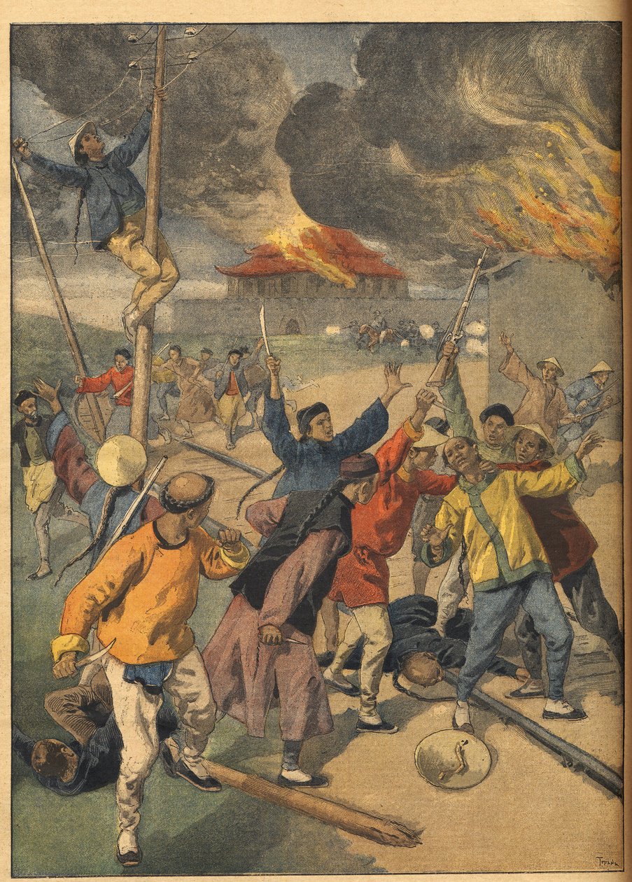 Der Boxeraufstand in China - Ereignisse in China. Die Boxer. Illustration für Le Petit Journal, 24. Juni 1900 von French School