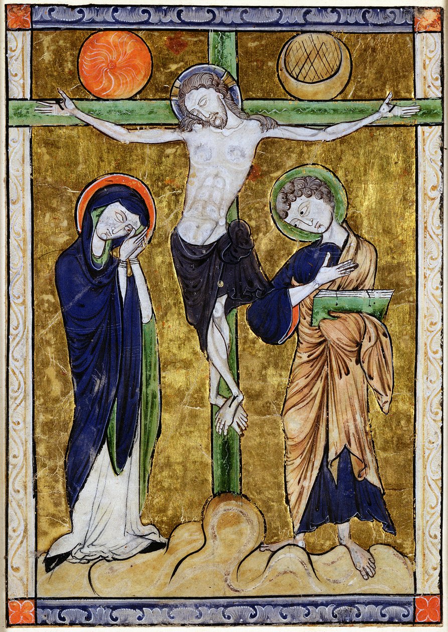 Die Kreuzigung, aus einem Psalter, ca. 1215 von French School