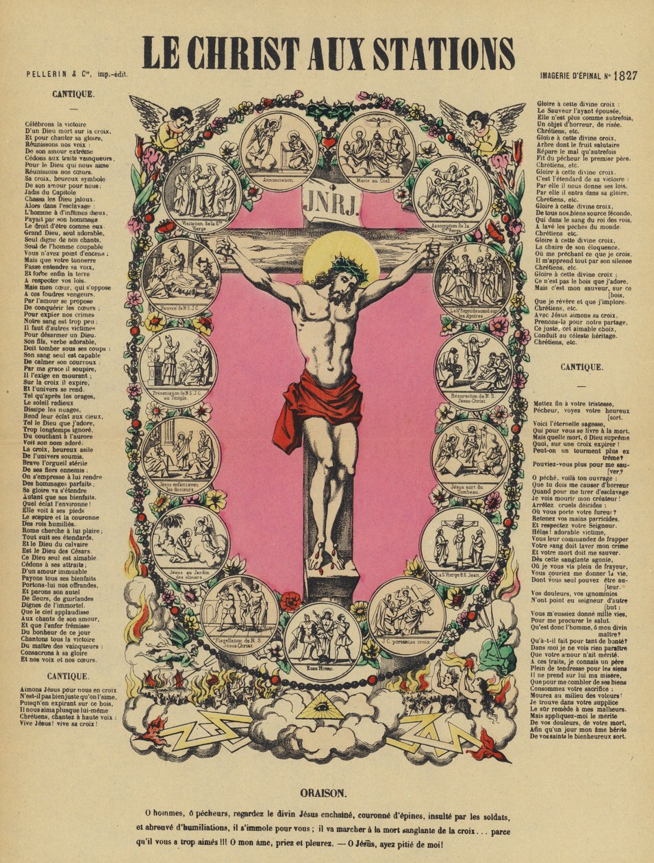 Die Kreuzigung Jesu und die Stationen des Kreuzwegs von French School