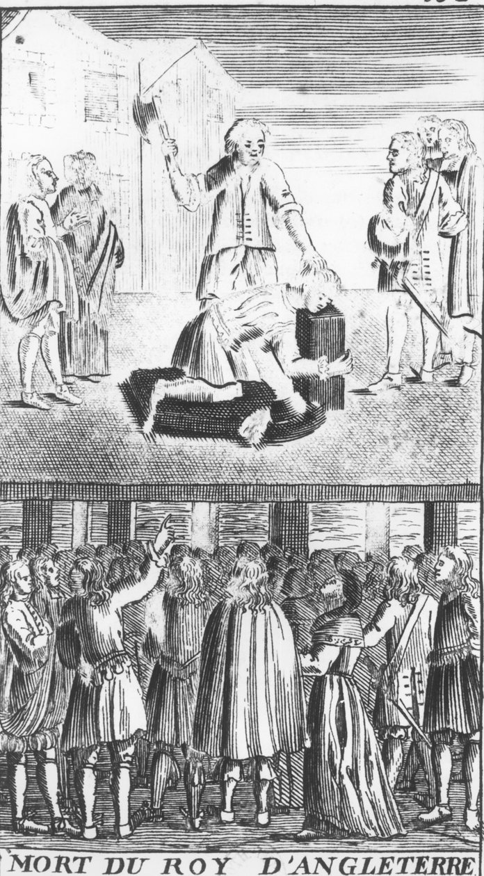 Der Tod des Königs von England, aus Les Vrayes Centuries et Prophéties de Maistre Michel Nostradamus, mit dem Leben des Autors, veröffentlicht von Antoine Besson in Lyon von French School