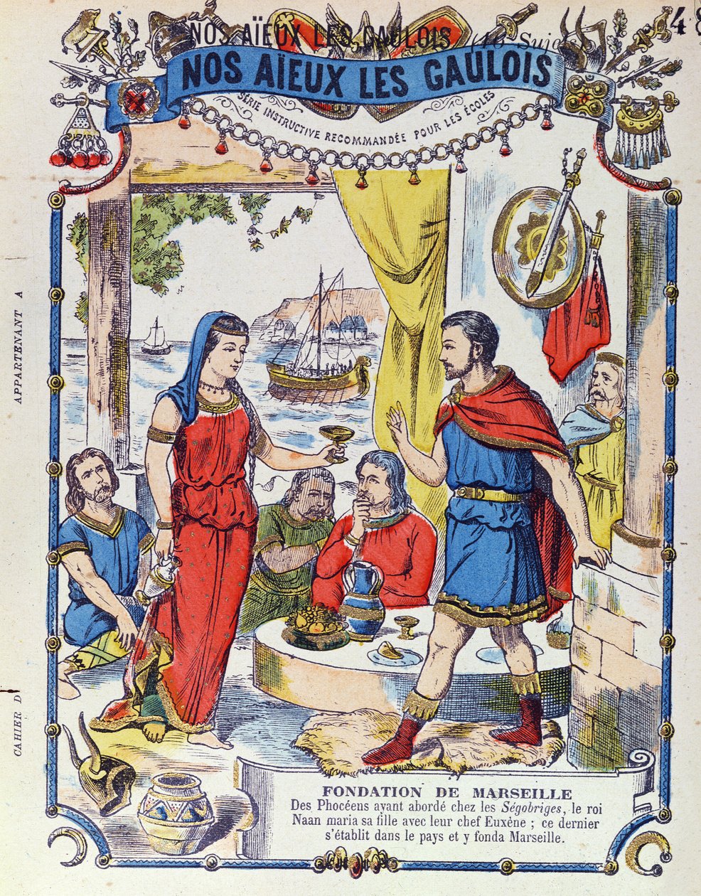 Die Gründung von Marseille im Jahr 600 v. Chr., aus Nos Aieux les Gaulois von French School
