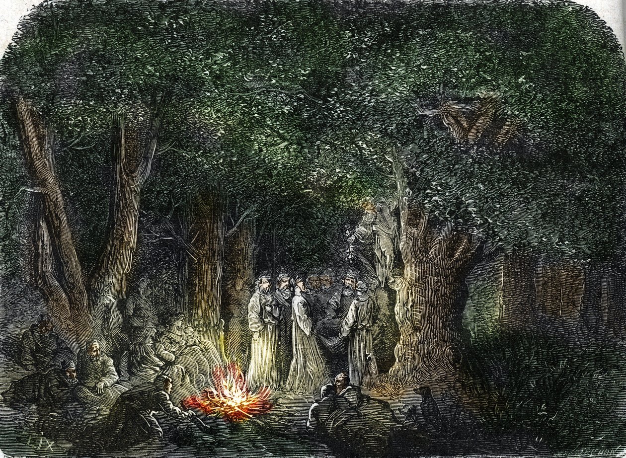 Die Gallier und ihre Priester oder Druiden (Gravur) 1864 von French School