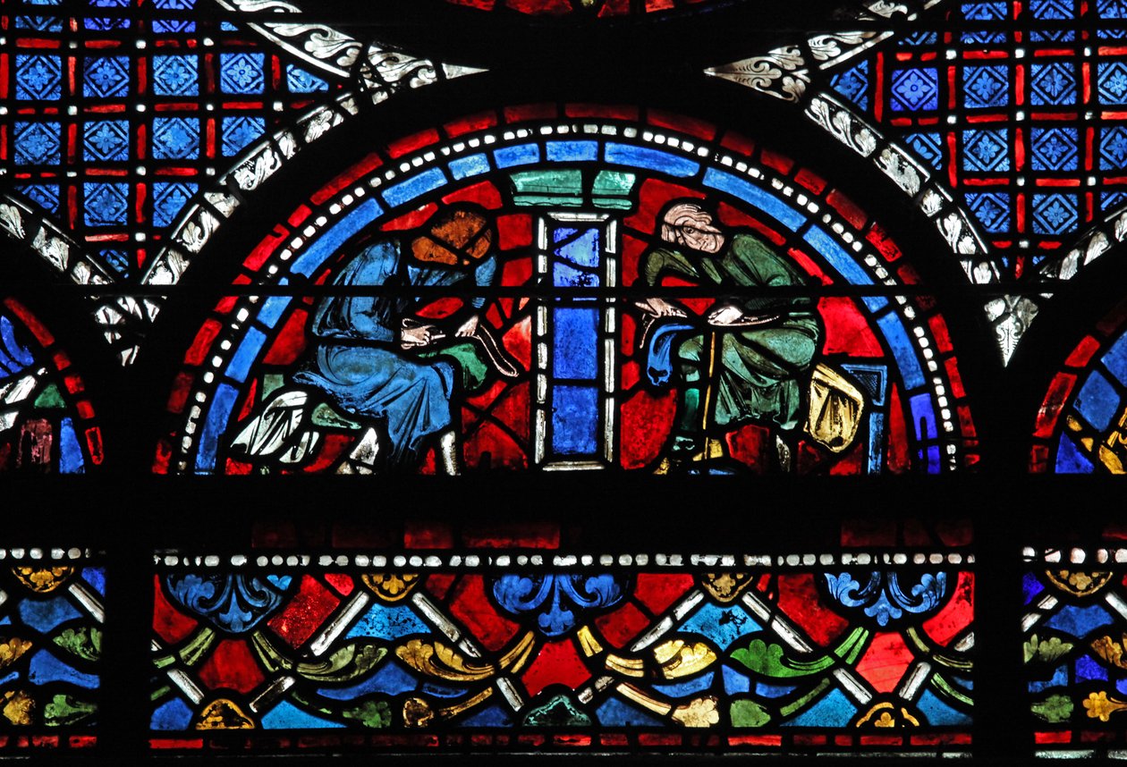Das Fenster des barmherzigen Samariters: Die Stifter - Schuhmacher von French School