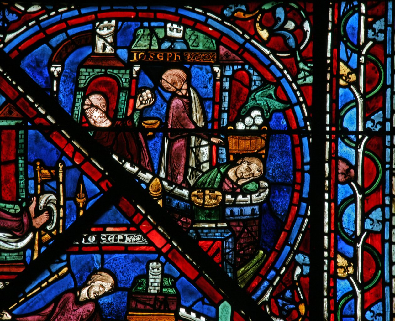 Das Joseph-Fenster: Der Traum des Pharaos von sieben fetten und sieben mageren Jahren von French School