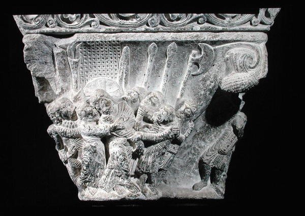 Der Kuss des Judas, Relief von einem Kapitell von French School