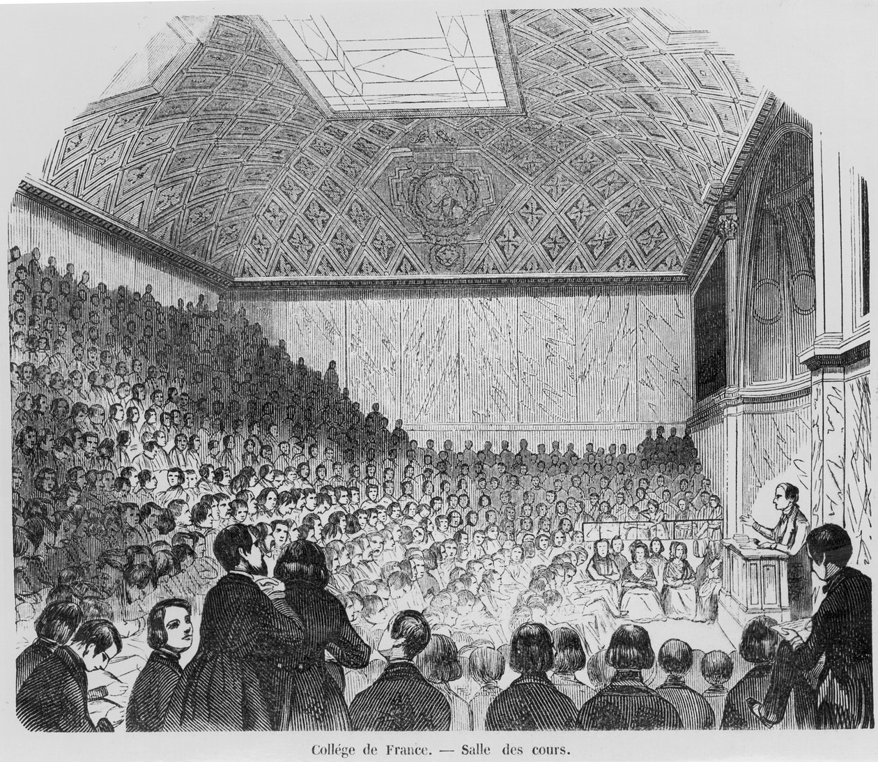 Der Hörsaal des Collège de France, aus Tableaux de Paris von E. Texier, 1852 von French School