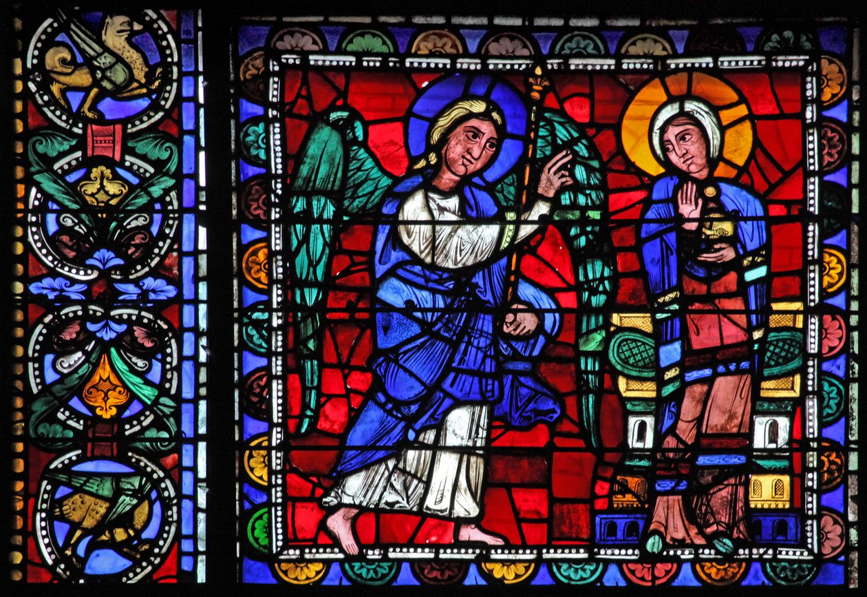 Das Leben Christi Fenster: Die Verkündigung von French School