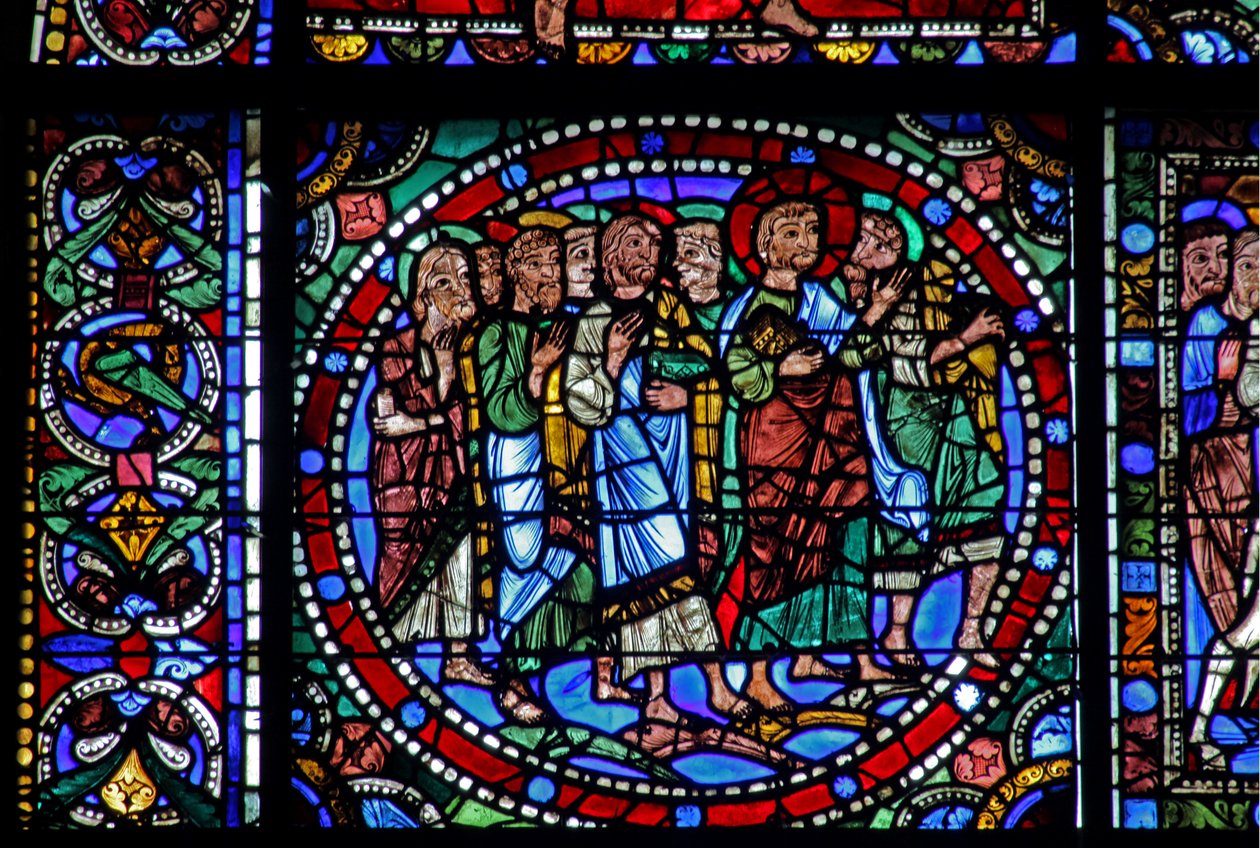 Das Leben Christi Fenster: Der Einzug in Jerusalem von French School