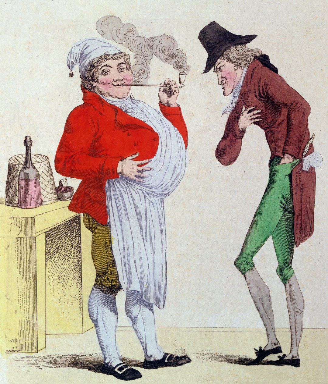 Der Mann ohne Sorgen und der Mann ohne Geld, Mai 1815 von French School