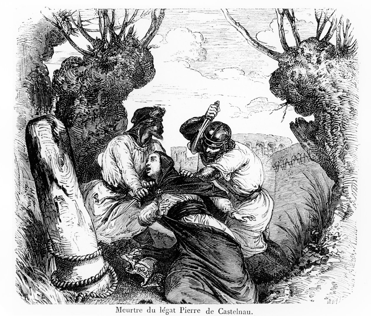 Die Ermordung des päpstlichen Legaten Pierre de Castelnau, 1860-80 von French School