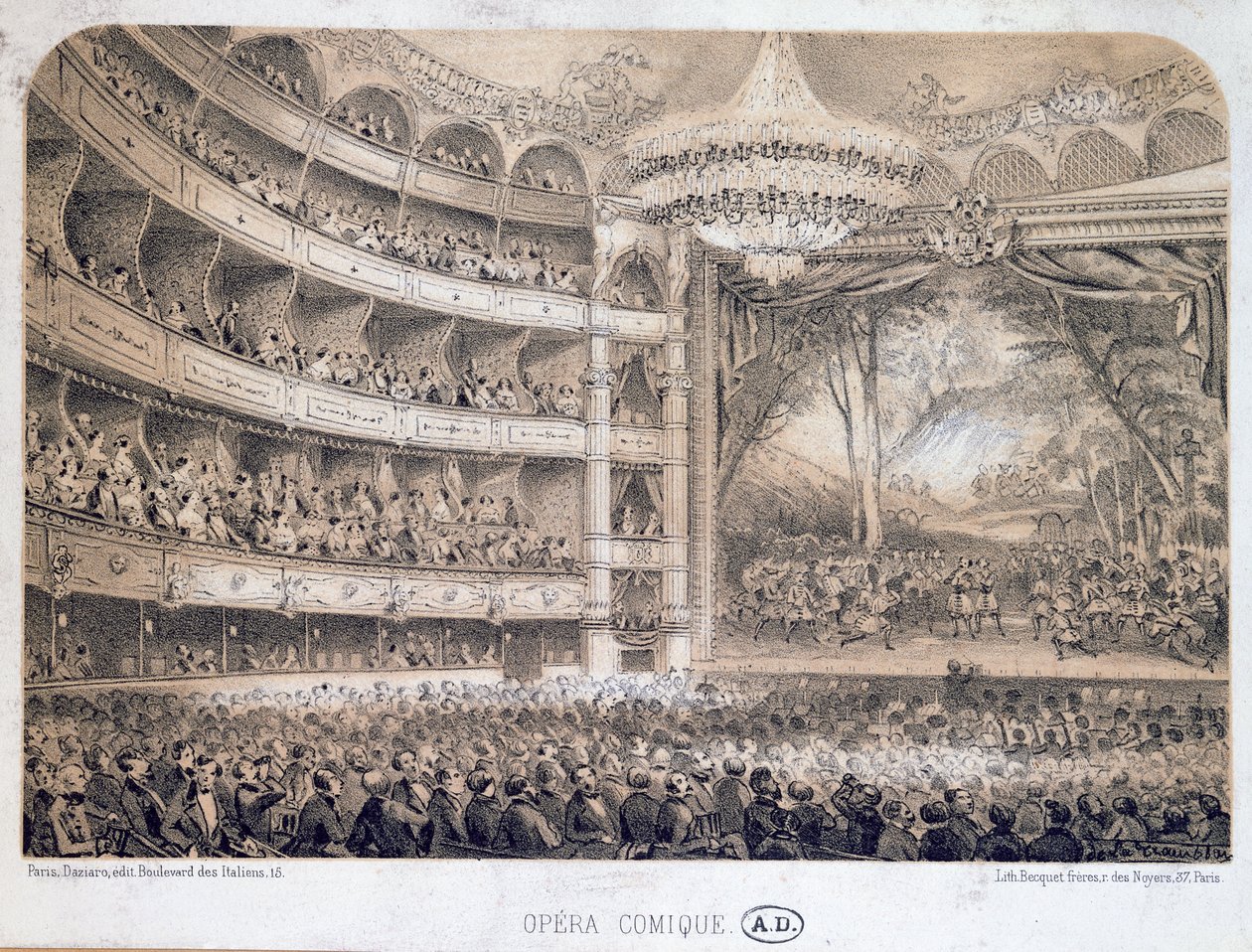 Die Opéra Comique in Paris, 1850-60 von French School