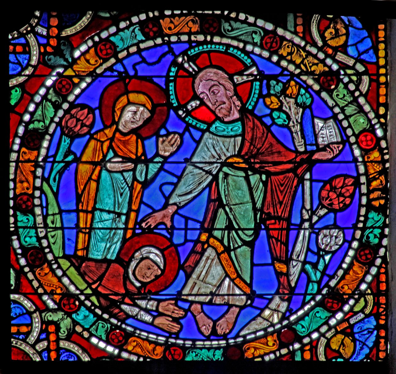 Das Passionsfenster: Auferstehung - Erscheinung vor Magdalena von French School