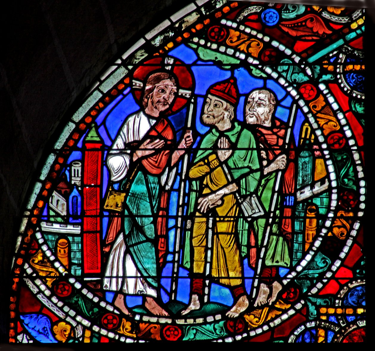 Das Passionsfenster: Emmaus - Weg nach Emmaus von French School