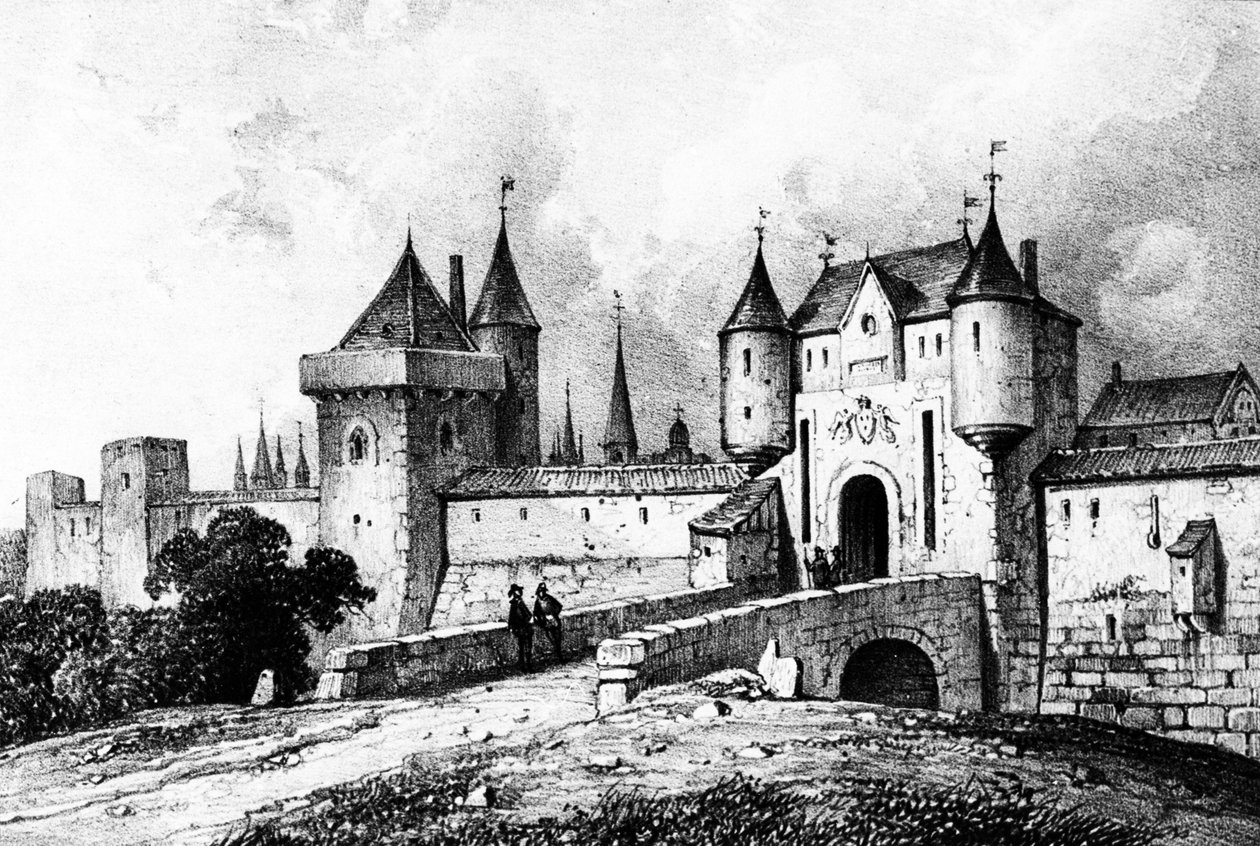 Das Porte Saint-Honoré, Paris im 13. Jahrhundert von French School
