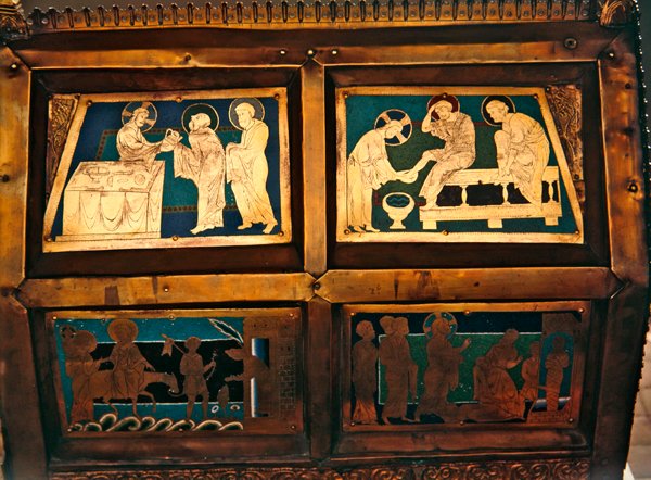 Die Auferweckung des Lazarus, Detail des Schreins von St. Markus, ca. 1210-30 von French School
