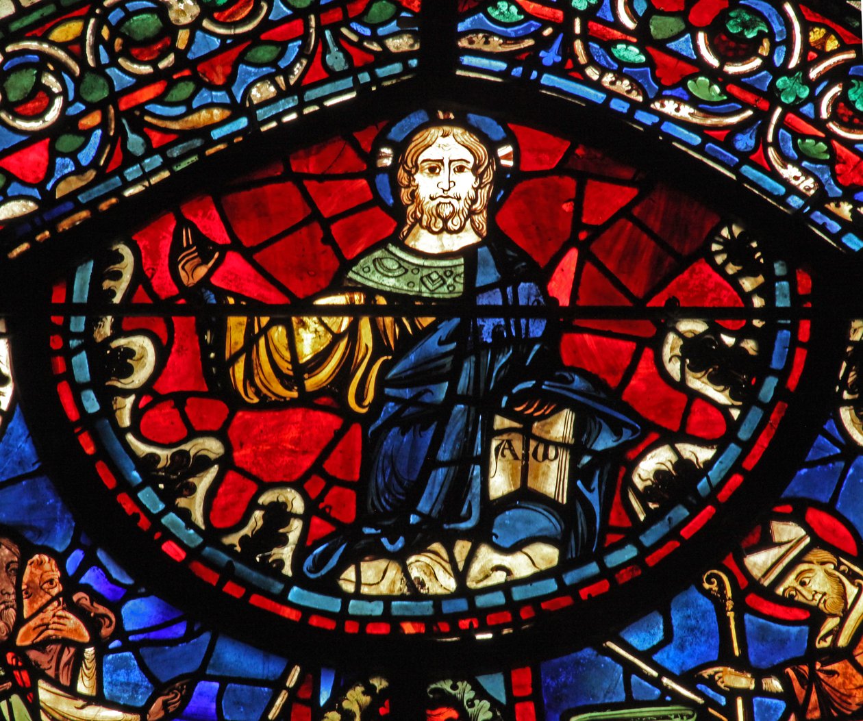 Das St. Lubin Fenster: Christus - Segen von French School