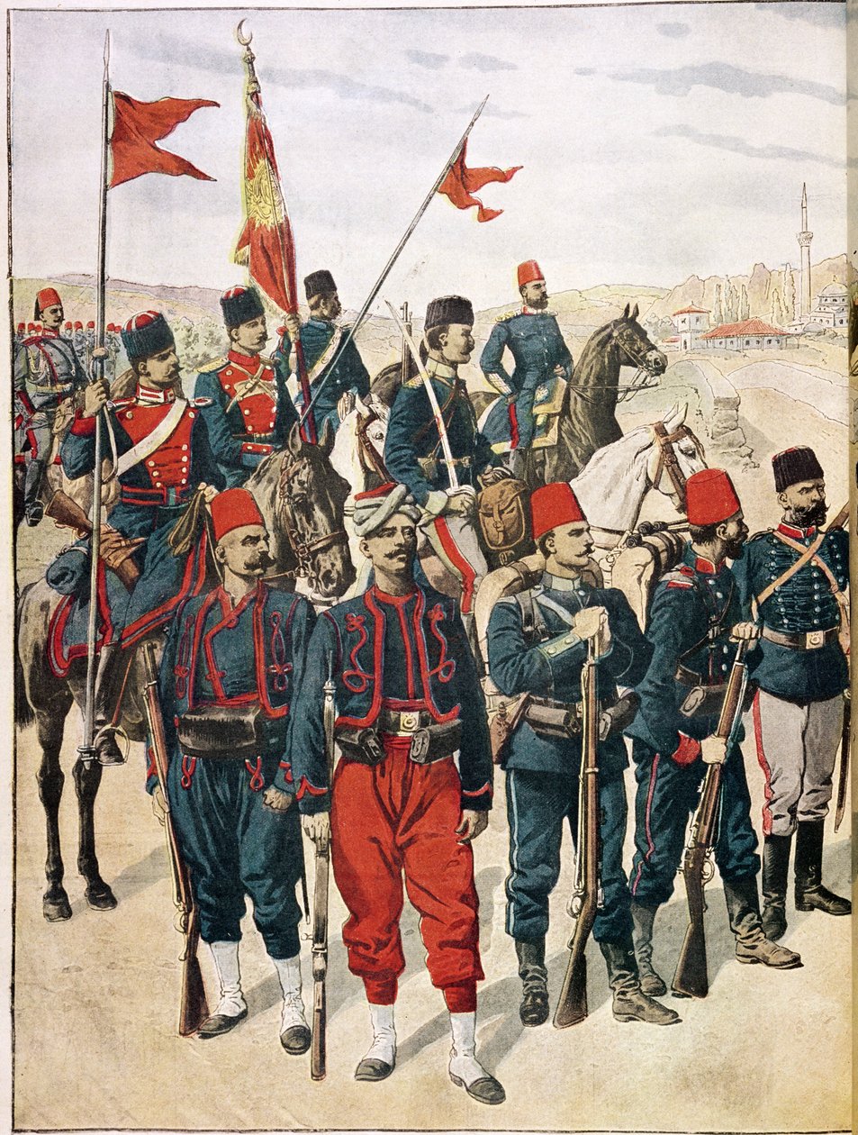 Die türkische Armee während des Balkankrieges, 1912-13 von French School
