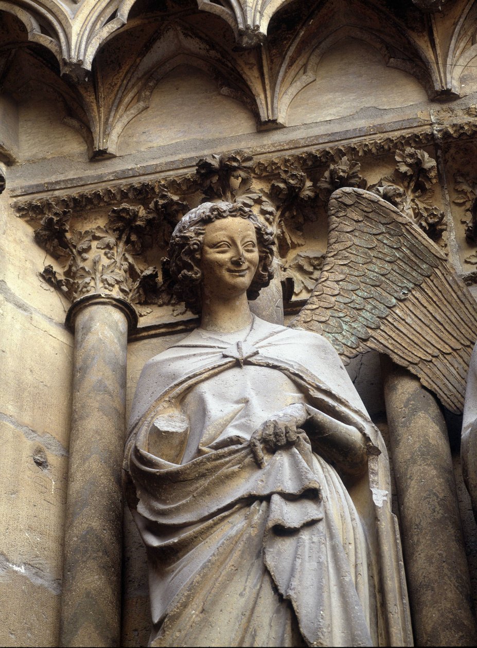Der Engel mit dem Lächeln der Kathedrale von Reims von French School