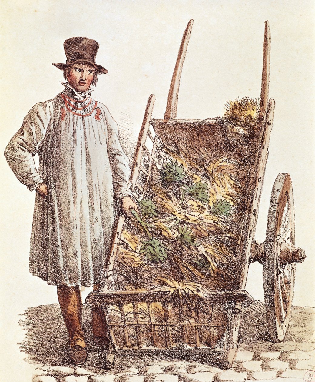 Der Artischockenverkäufer, Druck, Frankreich von French School