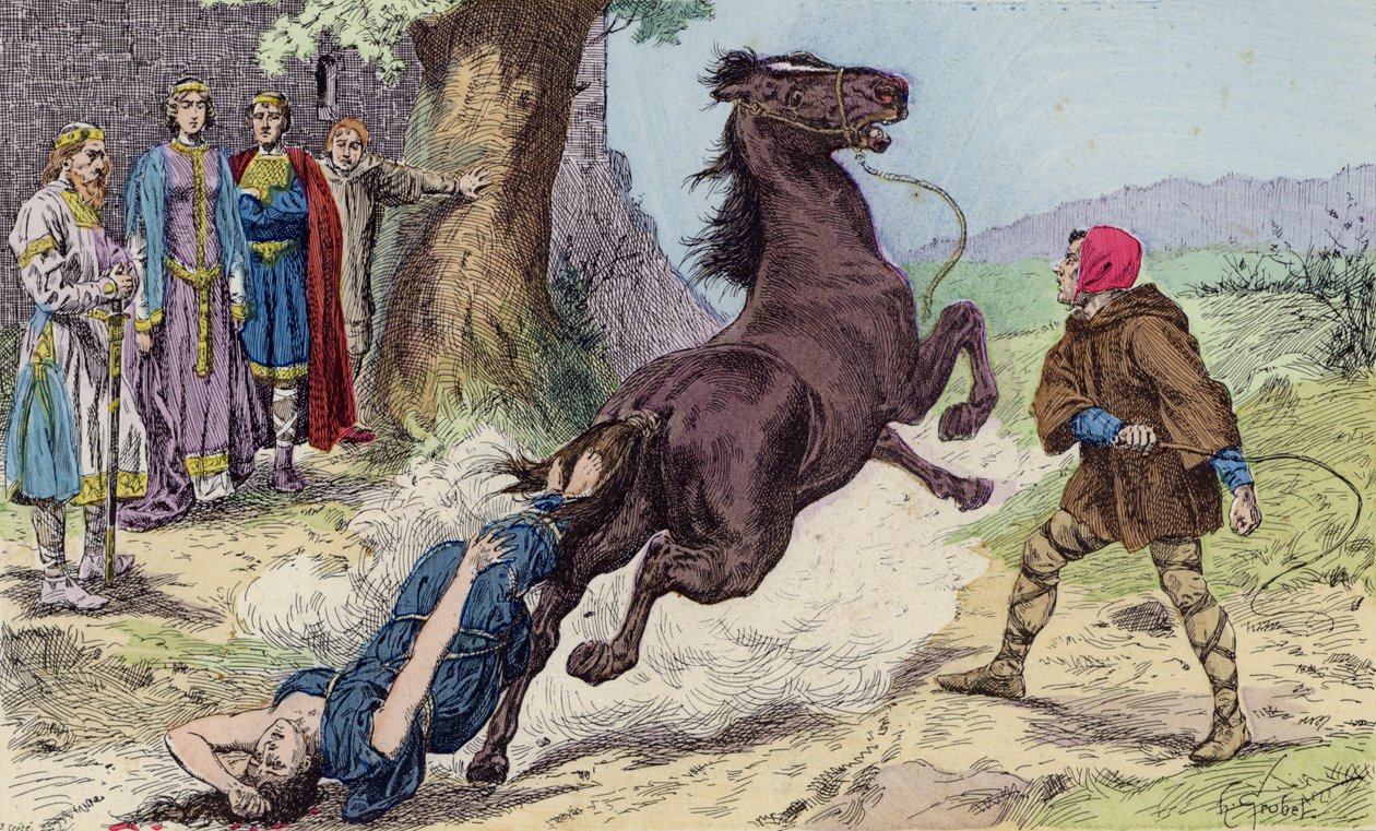 Die Hinrichtung von Brunhilda von Austrasien durch Chlothar II., 613 von French School
