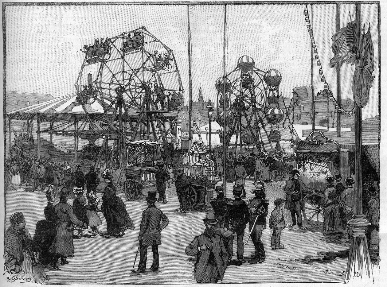 Die Spiele des Festes in Paris im Jahr 1888 von French School