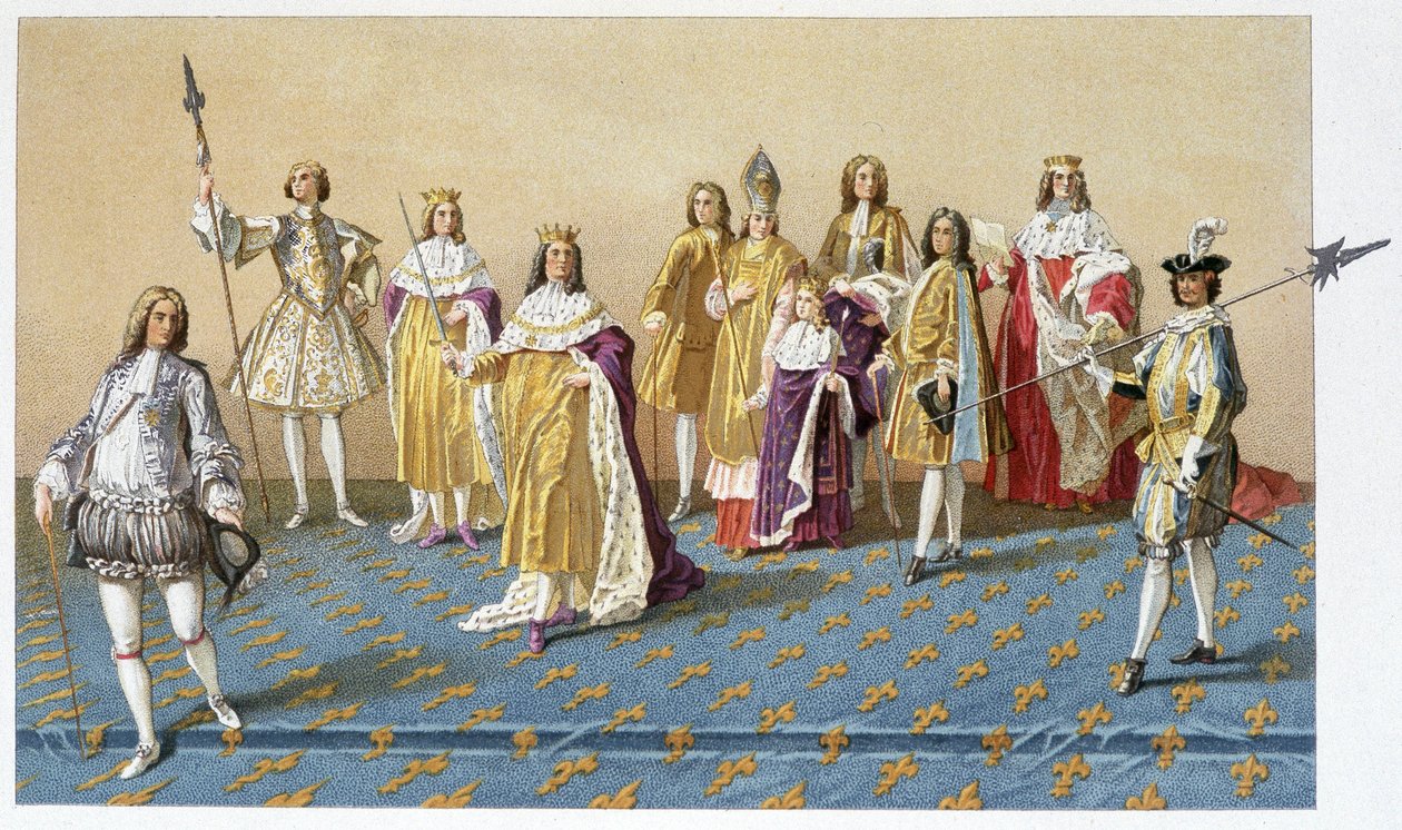 Die großen Würdenträger bei der Krönung von Ludwig XV. von French School