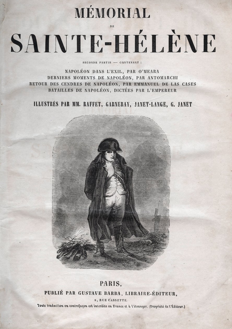 Das Denkmal von St. Helena von Graf Emmanuel de Las Cases (1766-1842) - Napoleon auf St. Helena - Ausgabe von 1860 von French School