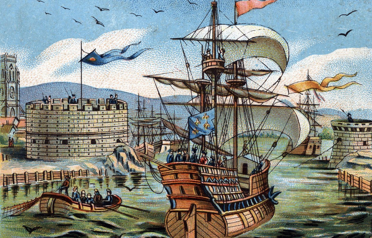 Der Hafen von Le Havre im Jahr 1520 von French School