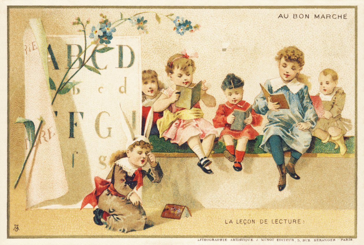 Die Lesestunde, Paris, um 1900 von French School