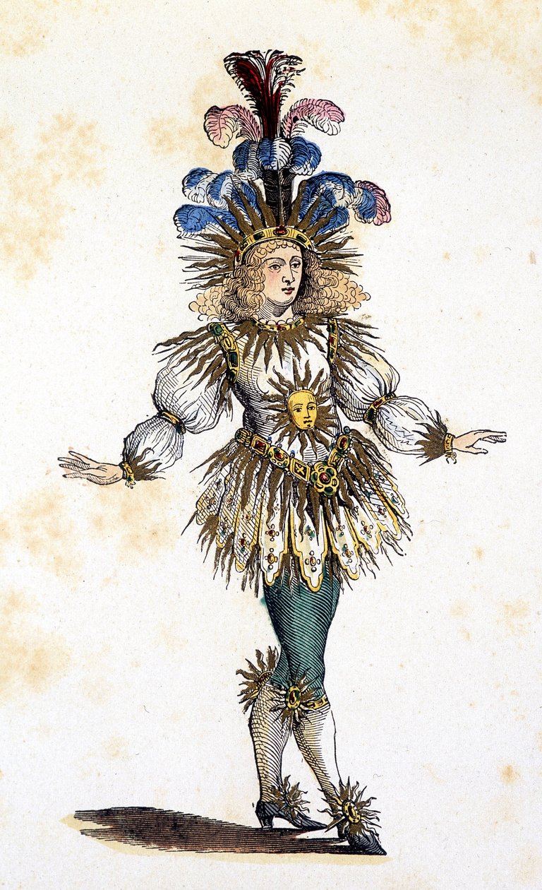 Der Sonnenkönig im Theaterkostüm. 18. Jahrhundert von French School