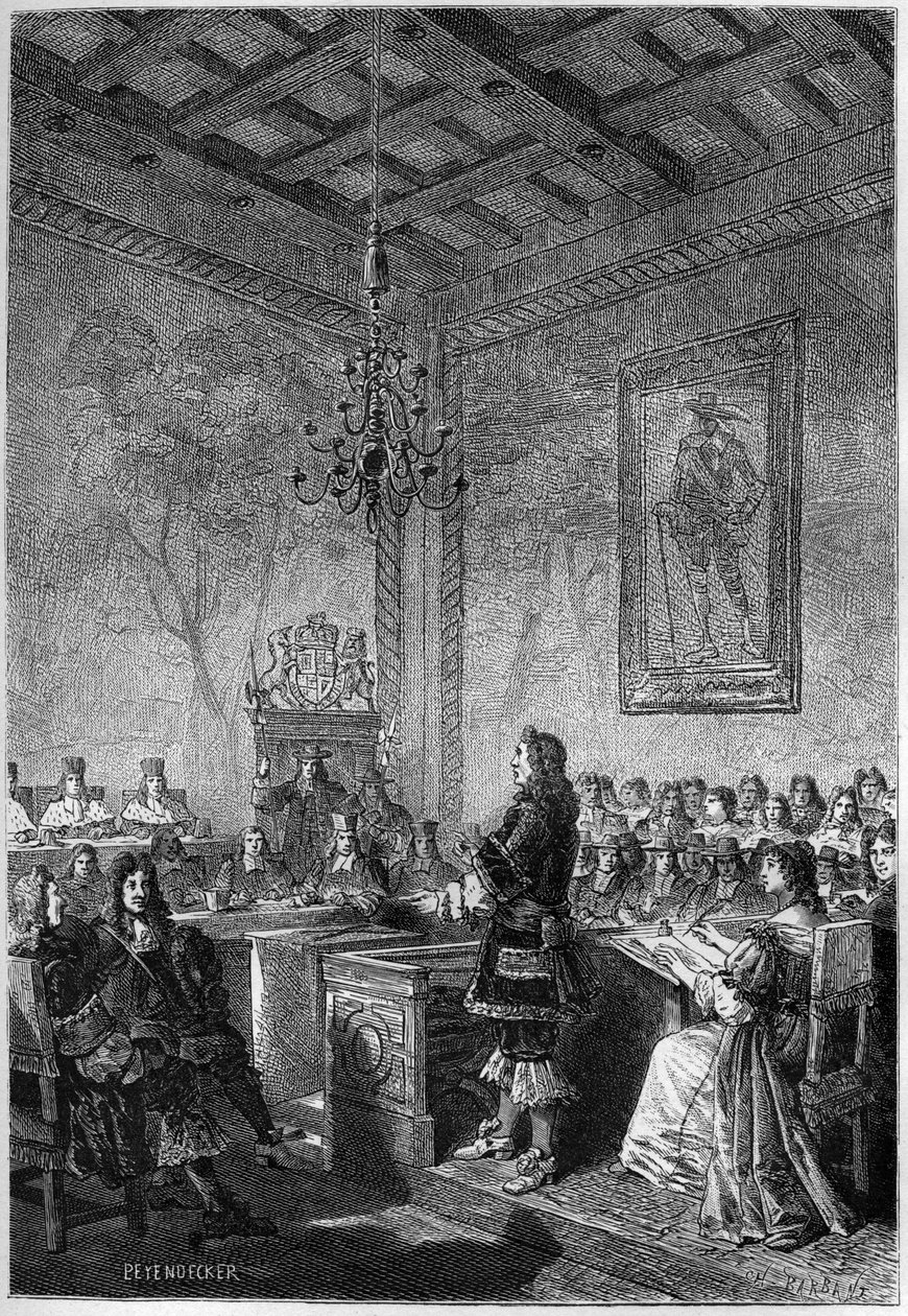 Der Prozess von Lord William Russell (1639-1683) - Gravur aus „L