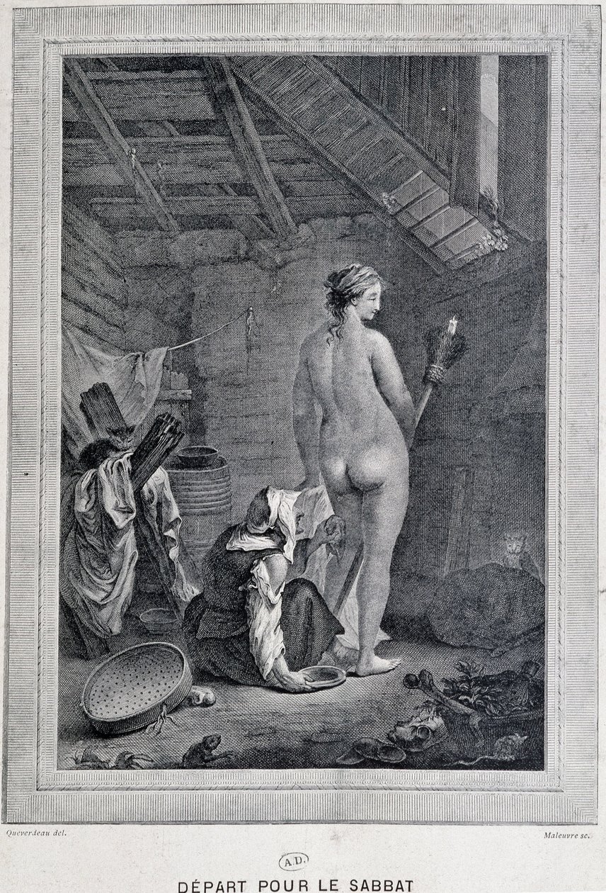 Toilette der Hexe vor dem Sabbat - Frankreich von French School