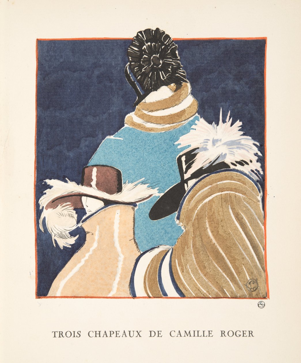 Trois Chapeaux de Camille Roger, aus einer Sammlung von Modeplatten von French School