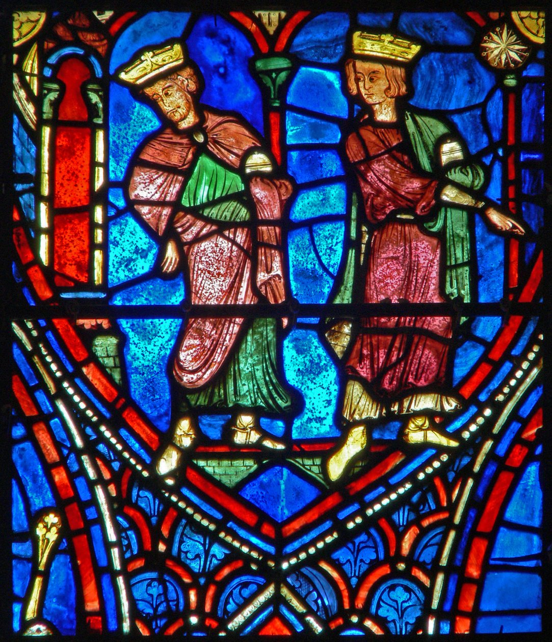 Zwei Magier folgen dem Stern von Bethlehem von French School