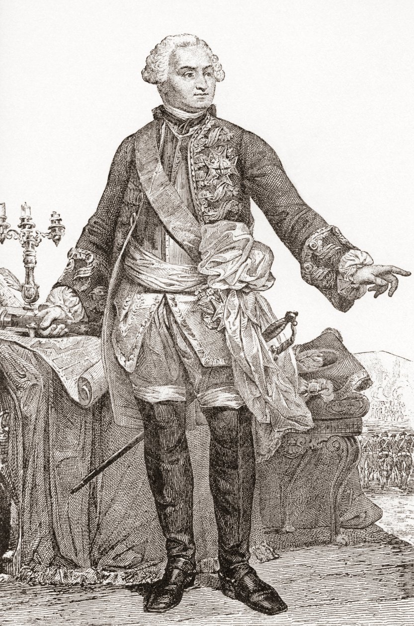 Ulrich Frédéric Woldemar, Graf von Lowendal, 1700-1755. Deutschstämmiger französischer Soldat und Staatsmann. Aus Les Heures Libres, veröffentlicht 1908 von French School