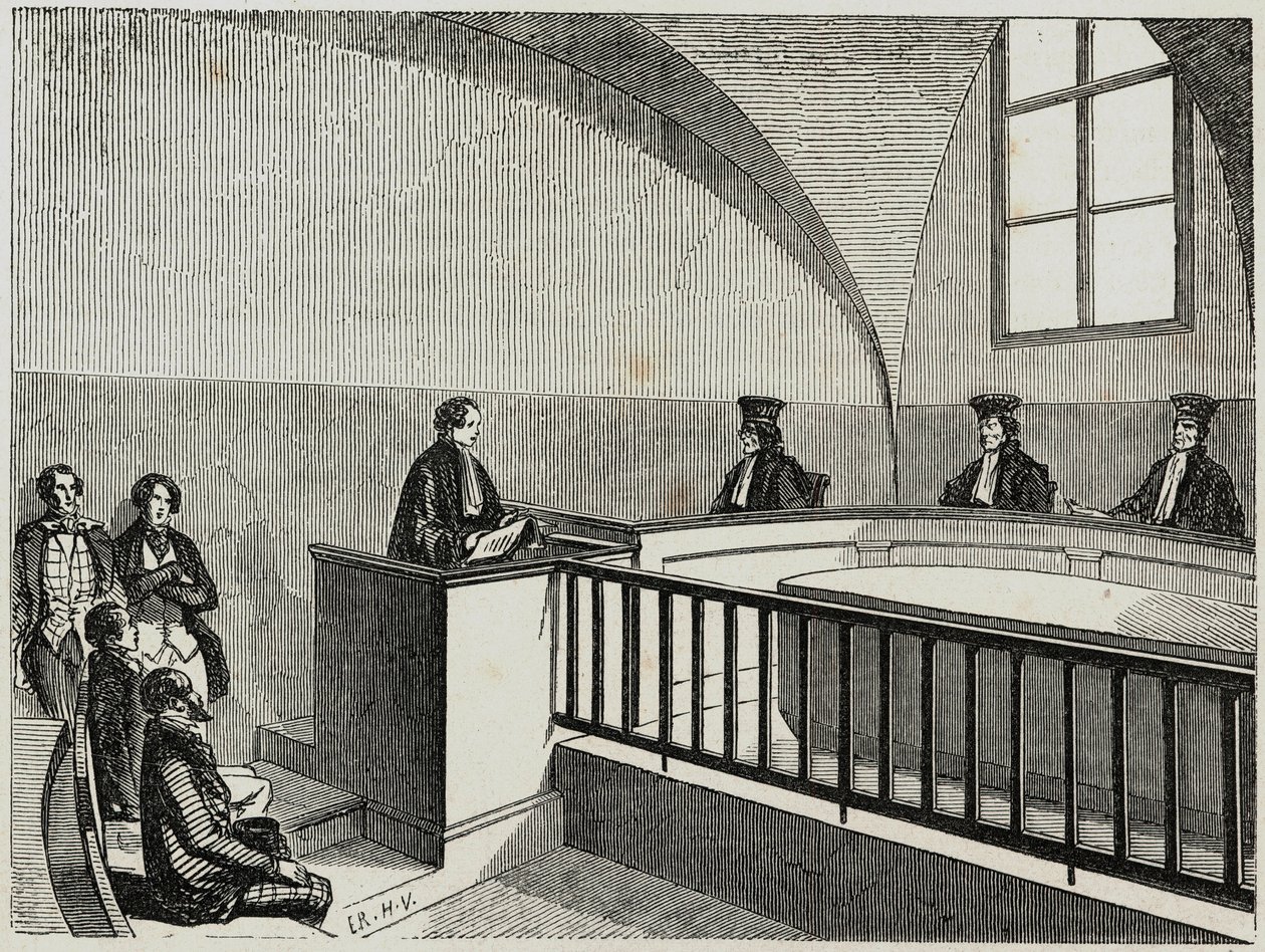 Eine These an der Juristischen Fakultät in Paris - Gravur in "Tableau-de-Paris" von Edmond Texier 1852 von French School