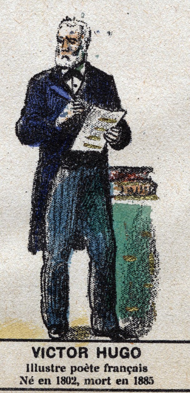 Victor Hugo (1802-1885), französischer Schriftsteller. In „Galerie der Könige und Königinnen von Frankreich und berühmter Persönlichkeiten von 1643 bis 1895“ Epinal-Bild. von French School