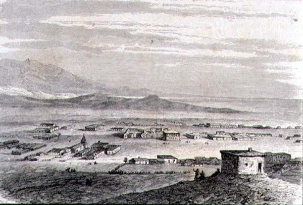 Ansicht von Los Angeles in den 1860er Jahren von French School
