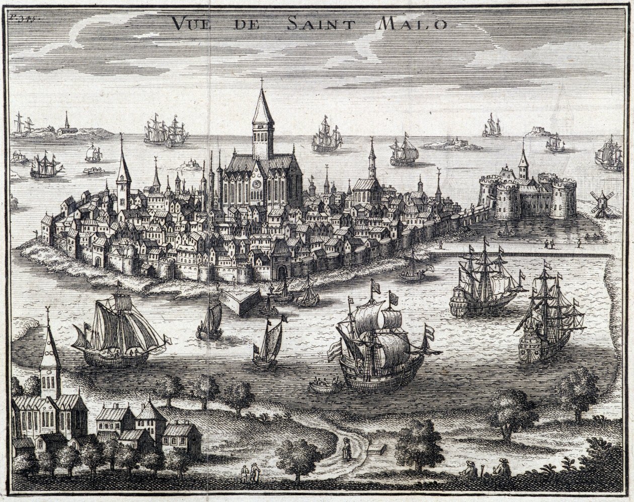 Ansicht von St. Malo - Anonyme Gravur von French School