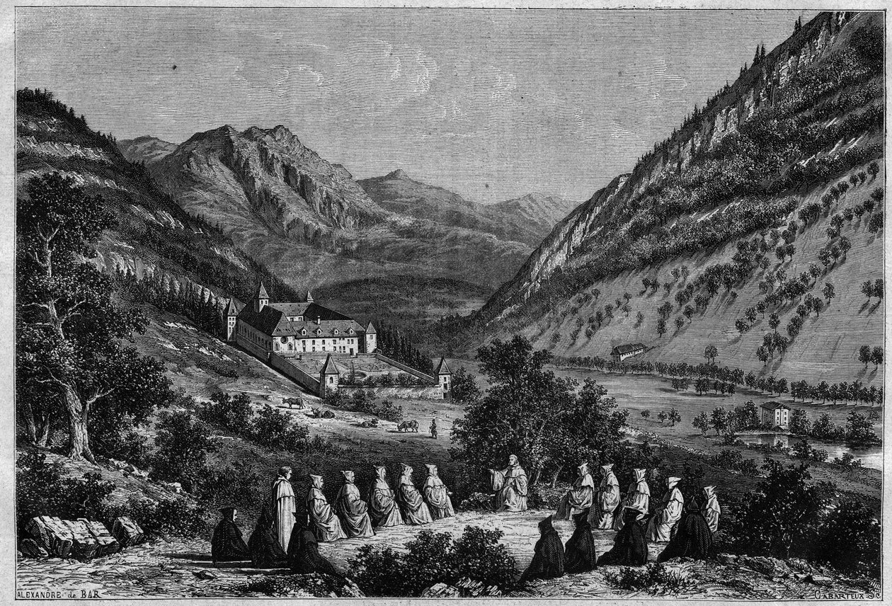 Ansicht der Abtei von Tamie in Savoyen (Zisterziensergemeinschaft) von French School