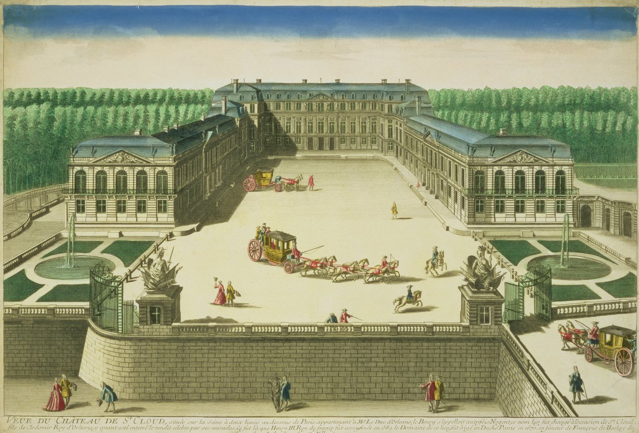 Ansicht des Schlosses von St. Cloud, graviert von Antoine Aveline von French School