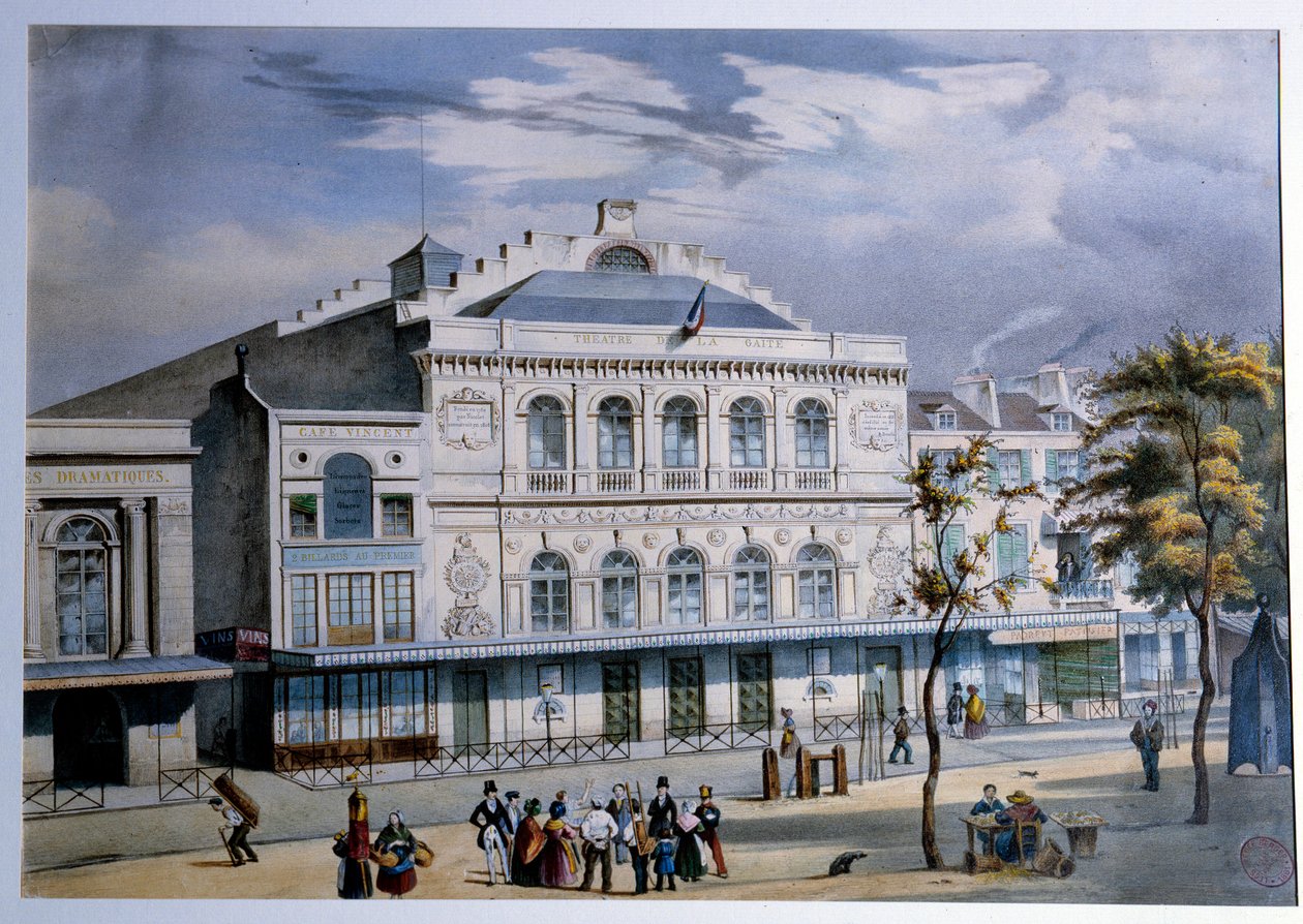 Ansicht des Théâtre de la Gaîté in Paris von French School